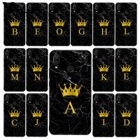 Yinuoda Custom name Letter Monogram Black Marble crown Phone Case for Xiaomi Redmi Note 7 8T Redmi 5plus 6A Note8 4X Note8Pro Electrical Safety