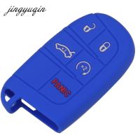 Jingyuqin ซิลิโคนกุญแจรถสำหรับ Jeep Grand Cherokee Dodge Jcuv Dart Journey Chrysler 300c Fiat 5บนรีโมท Fob Cover