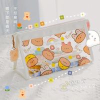 [COD] heart transparent pen bag cute ins Korea simple exam large capacity pencil case girl