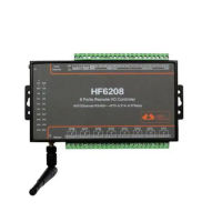 HF6208 WIFI Conversor Serial Modbus RTU Mqtt Tcp Ip Iot Gateway 8 AI 8 DI 8 DO IO DTU Servidor Serial Transparente Bidirecional