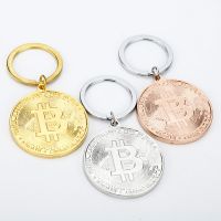 【CC】☈❏☑  Gold Coin Keys Chain Collectors Plated Collectible Commemorative