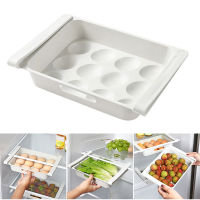 Refrigerator Egg Holder Multifunctional Egg Tray Pull Out Fridge Drawer Food Organizer Under Board Storage 26x18x5cm 12 egg cell