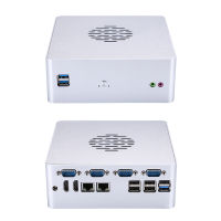 QOTOM Mini PC Q610P Barebones G3900โปรเซสเซอร์ LGA1151พัดลม M.2 Dual Lan 4 RS-232