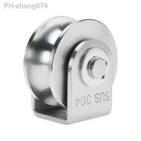 Pulley Block U Type Single Wheel Pulley Roller 304 Stainless Steel Loading 360 Degree Rotation Heavy Duty Grooved Wheel