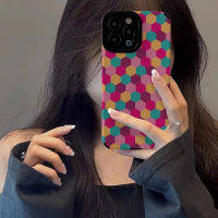 บล็อกหลากสีสันเคสโทรศัพท์หนังสุดหรูที่ต่อกันสำหรับ iPhone 14/13/12/11 Pro Max 12 13 Mini 6 6S 7 8 Plus X XR XS Max เคสโทรศัพท์แบบนิ่มกันกระแทกแฟชั่นที่สร้างสรรค์ฝาครอบโทรศัพท์พร้อมเลนส์คลุมทั้งหมดป้องกันกล้องฝาครอบ Shel