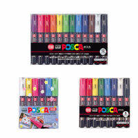 ปากกา Set Pulpen ปากกามาร์กเกอร์สี POSCA ของญี่ปุ่นหัวขนาดเล็กพิเศษ6,8ชุดปากกาสีน้ำ12สีส่งสินค้าโดยตรงจากญี่ปุ่น