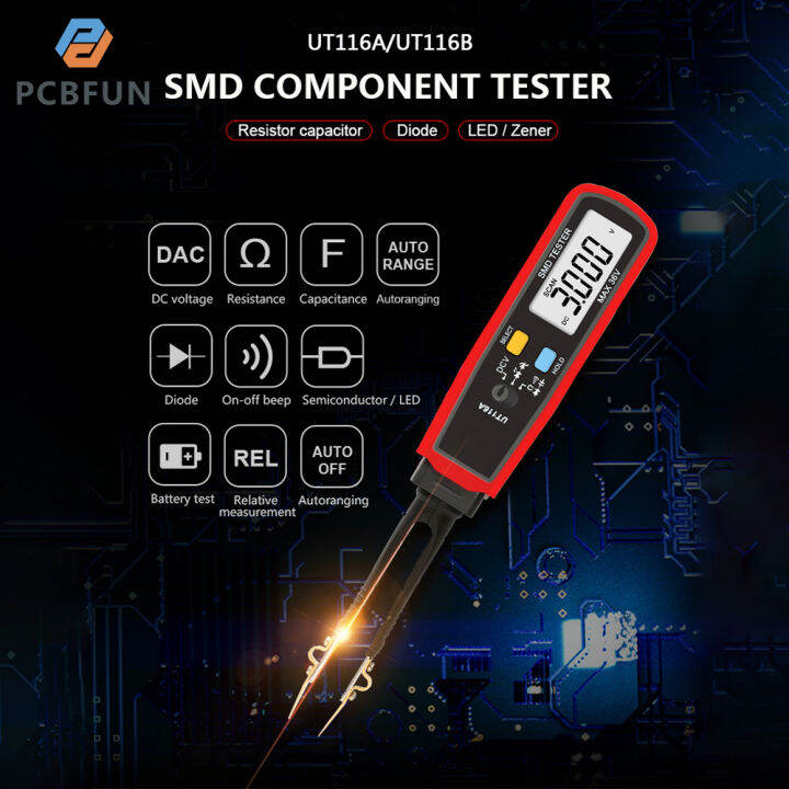 pcbfun-ut116c-uni-t-ut116a-smd-มัลติมิเตอร์อัตโนมัติ-rcd-มิเตอร์วัดแบตเตอรี่ต่อเนื่อง-dcv