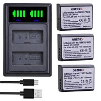 ZZOOI 3-Pack LP-E10 LPE10 Battery with LED USB LP E10 Battery Charger for Canon 1100D 1200D 1300D 2000D Kiss X50 X70 Rebel T3 T5