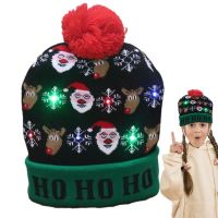 LED Christmas Hat Unisex LED Knitted Christmas Hat Winter Hats For Colorful Flashing Holiday Christmas Party Supplies