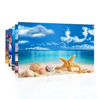 hot【cw】 Aquarium Decoration Background Painting Sticker Poster Landscape Backdrop Accessories