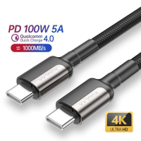 NicEseed【1M/2M/3M】60W 100W KUULAA USB C To Type C Cable USB-C PD 100 3.1/2.0 Fast Charger Cord Fast QC3.0 Transmits Flash Charge Cable Firm And Wear-resistant For Xiaomi Samsung