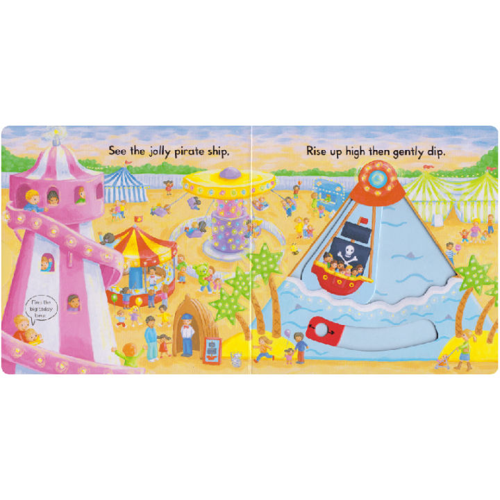 busy-funfair-british-paperboard-office-operation-book-childrens-english-book-busy-series-office-book-playground-interactive-story-picture-book-english-original-book