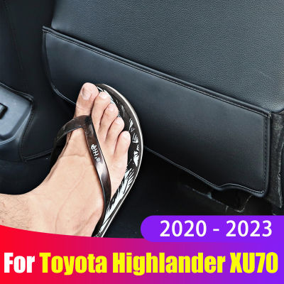 หนังรถ Anti-Kick Mats Auto Seat Back Protector Pad สำหรับ Toyota Highlander Kluger XU70 2020 2021 2022 2023อุปกรณ์เสริม