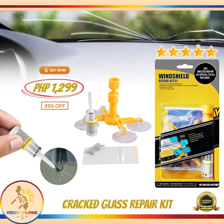 1 set of Amazing Glass & Window Glass Crack Chip Resin Windscreen Windshield Repair DIY Tool Kit