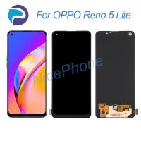 ZZOOI OPPO Reno 5 Lite LCD Display Touch Screen Digitizer Assembly Replacement 6.43" CPH2205 Reno 5 Lite Screen Display LCD