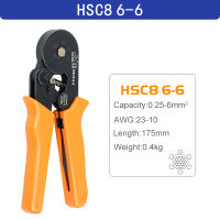 Crimping tools HSC8 6-6 for Pintube type terminal 0.25-6mm² AWG23-10 and 1490pcsbox ferrule Terminals black tool kit Pliers