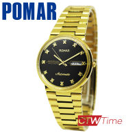 Pomar นาฬิกาข้อมือผู้ชาย Automatic สายสแตนเลส รุ่น PM8119GG04 (สีทอง/หน้าปัดสีดำ )