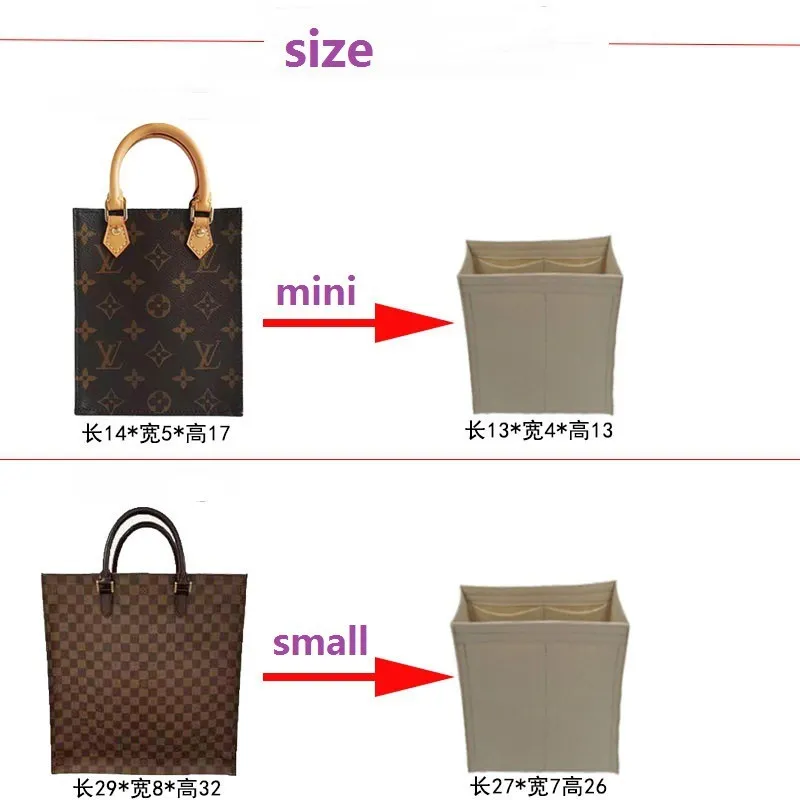 soft light and shape】bag organizer insert fit for lv petit sac plat 1.  protect interior，