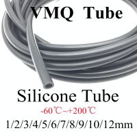 1Meter -60 ~ 200 Deg.C Heat Resistant ID 2 ~ 19 mm Black Flexible Silicone Gel Tube Aquarium Air Pump Soft Rubber Silicone Hoses Valves