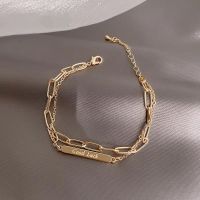 Gold Goodluck Double-layer Bracelet Ins Niche Design Korean Wild Bracelet Cold Wind Net Red Bracelet Ladies Bracelet