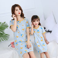 100 Cotton Girls Nightgown Summer Childrens Dressing Gown Mother Kids Nightdress Fashion Print Baby Nightshirt Girl Sleepwear