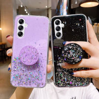 เคสโทรศัพท์ Samsung A54 5G A34 5G A14 5G A24 ดีไซน์เลื่อมบางใสนุ่มปลอกซิลิโคน Galaxy A54 5G A34 5G A14 5G A24 เคสโทรศัพท์พร้อมที่วางโทรศัพท์