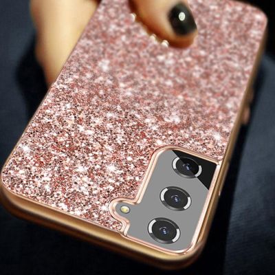 Glitter Leather Case For Samsung Galaxy A51 A71 S20 FE Plus S21 S22 S23 Note 20 Ultra A54 A14 A52 A72 A53 5G Coque Plating Cover