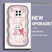 Chenyyka เคสสำหรับ Huawei Mate 30 Pro,เคสการ์ตูนกระต่ายสีชมพูน่ารักสีสันสดใสน่ารักขอบครีมลูกคลื่นกันกระแทกแบบใสนิ่มเคสมือถือโปร่งใสลายกล้องถ่ายรูปที่สร้างสรรค์เรียบง่ายฝาครอบป้องกันซิลิโคน