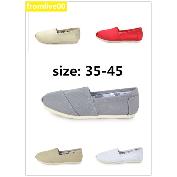 สินค้าพร้อมส่ง-toms-รองเท้าผ้าใบ-สีพื้น-ส้นแบน-แบบลำลอง-ไซซ์-35-45