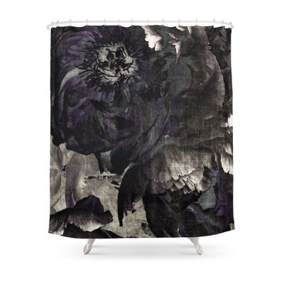 Goth Peony Shower Curtain With Hooks Home Decor Waterproof Bath Creative Personality 3D Print Bathroom Curtains
