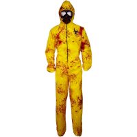Walking Dead Zombie Horror Costume Halloween Catsuit Hazmat Adult Scary Outfit Unisex Bloody Hood Jumpsuit For Men Women