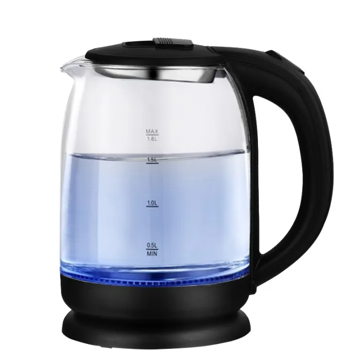 1.8 Liters Electric Glass Kettle with LED Light 1000W Fast Boiling