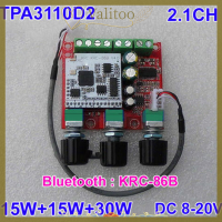 [Valitoo] บอร์ดเครื่องขยายเสียงบลูทูธ TPA3110คลาส D 30W + 2X15W 2.1 AMPLI Bass DC 12-24V