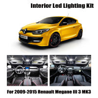 ชุดไฟอ่านหนังสือภายในรถไม่มีข้อผิดพลาดแคนบัสสีขาว14ชิ้น2009-2015 Renault Megane III 3 MK3แฮทช์แบค