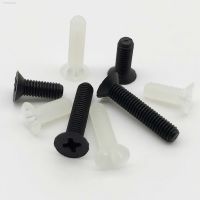 ✷ 25pcs M3 White Black Plastic Nylon Flat Countersunk Head Phillips Cross Head Screw Bolt thread diameter 3mm length 6-20mm