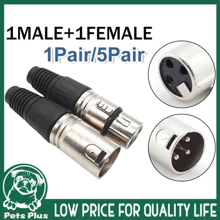 3 Pin XLR Connector Male/Female 3 Pole XLR Plug Jack Socket Microphone