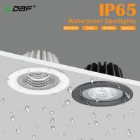 ZZOOI [DBF]IP65 Waterproof LED Ceiling Spot Light 5W 7W 12W 15W Black/White Round Recessed Light Bathroom Spot Light 3000K/4000K/6000K