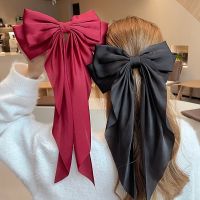 【cw】 Fashion Color Large Bow Hairpins Barrettes Wedding Korean Hair Clip Hairgrip Accessories 1