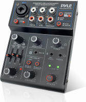 Pyle Professional Wireless DJ Audio Mixer - 3-Channel Bluetooth DJ Controller Sound Mixer w/USB Audio Interface, Combo Jack XLR+6.35mm Mic/Line/Guitar In, 3.5mm, RCA, AUX, Headphone Jack PAD33MXUBT