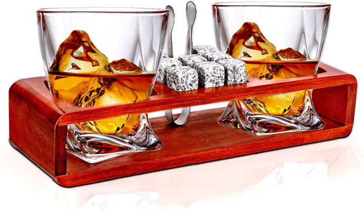 bezrat-old-fashioned-whiskey-glasses-with-side-mounted-holder-gift-set-whisky-chilling-stones-and-accessories-on-wooden-tray-scotch-bourbon-glasses-granite-chilling-rocks-whiskey-gift-set
