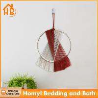 Homyl Boho เครื่องประดับผ้าปูแต่งพู่วงกลมแขวนผนังงานถักมือสำหรับวันหยุด