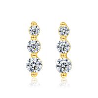 Stud Earring Ear Three Zircon,Thomas Bohemia Fashion Good Jewerly For Women,Ts Gift In 925 Sterling Silver,Super Deals