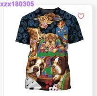 Poker Dogs 3D Tshirt, Funny Dog All Over Printed Shirt, Poker Shirt