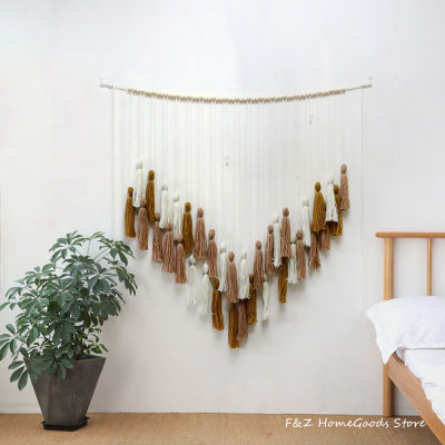 Macrame Wall Hanging Tapestry With Colorful Hand Cotton Tassels For Simple Modern Home House Dorm Decoration Boho Decor