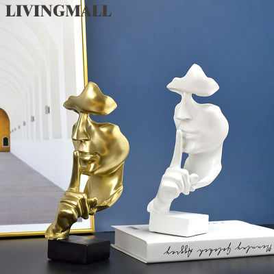 Livingmall ห้องรับแขกรูปปั้นทองคำขนาดใหญ่,ชุดเรซิ่นของขวัญตกแต่งบ้านห้องนั่งเล่นห้องนอนสำนักงานเดสก์ท็อปตกแต่งโต๊ะงานฝีมือขนา