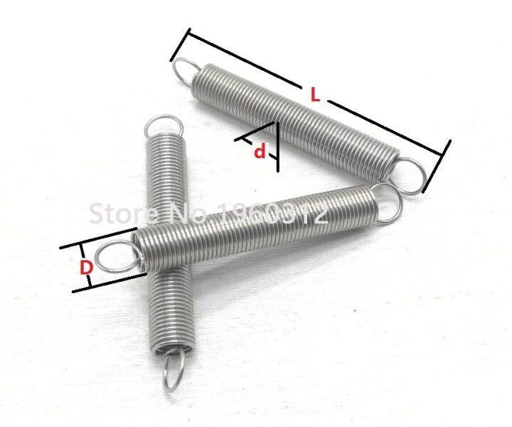 worth-buy-10ชิ้นตะขอสแตนเลสคู่304ขนาดเล็กสปริงลดแรงต้านอุปกรณ์ฮาร์ดแวร์ลวด-dia-0-5มิลลิเมตรด้านนอก-dia-4มิลลิเมตรยาว15-50มิลลิเมตร