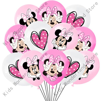 10/20 pcs 12 นิ้ว Minnie Mouse บอลลูน Party Supplies สีชมพู Minnie Party บอลลูนบอลลูนสำหรับงานแต่งงานวันเกิด Party Decor-iewo9238