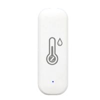 White Temperature Humidity Sensor Plastic Temperature Humidity Sensor Indoor Hygrometer APP Remote Real-Time Monitoring Works with Alexa Google