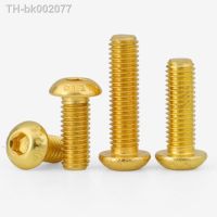 ❐✳﹊ 5-10Pcs ISO7380 M2 M2.5 M3 M4 M5 Round button Head Plating Titanium Gold Hex Socket Screw Length 5-30mm