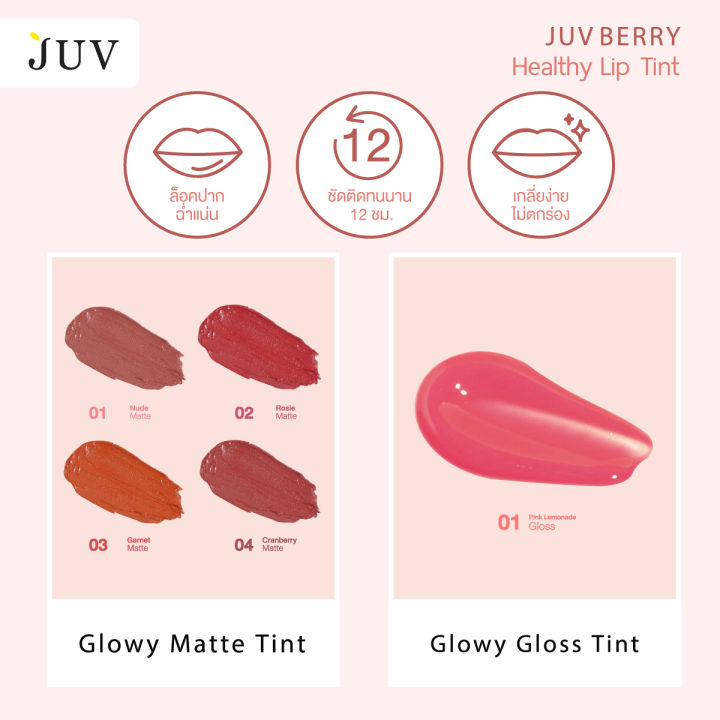 ซื้อ-1แถม-1-juv-berry-glowy-matte-tint-02-โรสซี่-rosie-นู้ดชมพูอมม่วง-ทาแล้วดูสุขภาพดี-สดใส-หวานๆ-เป็นสาวเกาหลี